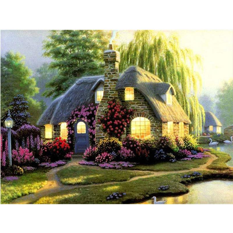 Полный Алмазная вышивка Дом Ремесло Комплект 5D DIY Алмазная картина Пейзаж Вышивка крестом Ферма Украшение дома