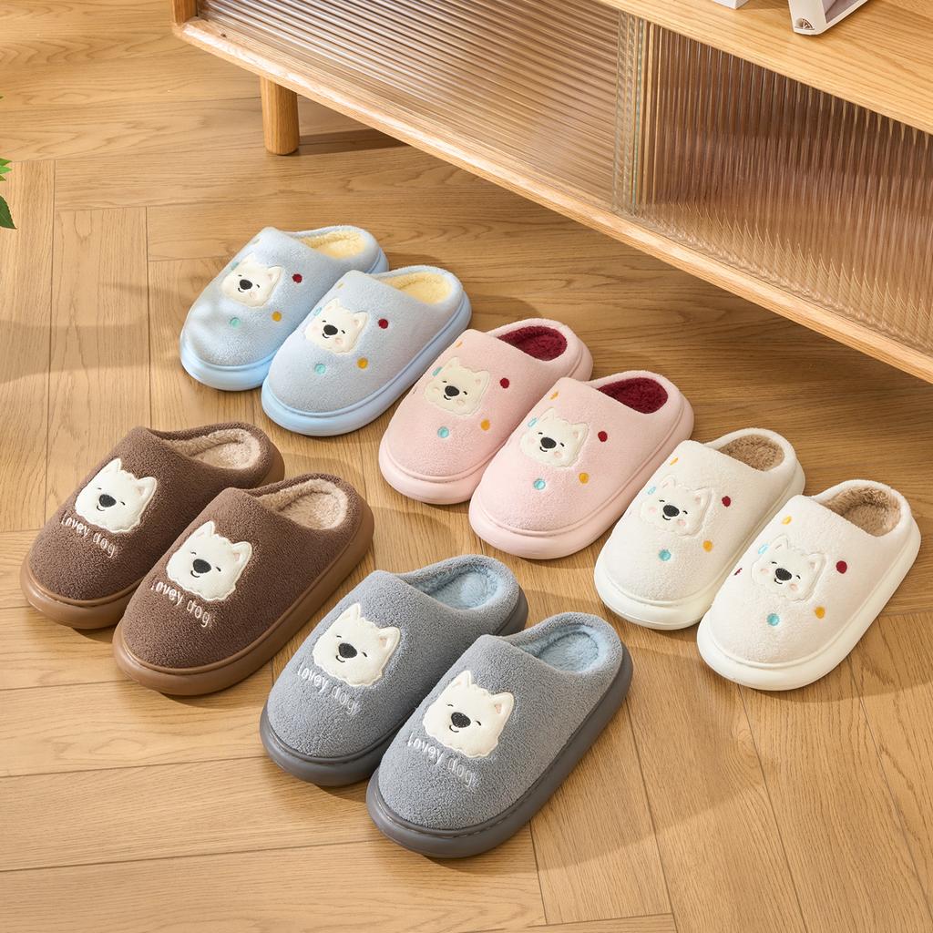 Winter Women Home Slippers Plush Warm Thick Bottom Slides Breathable Soft Non-slip Slippers Indoor Outdoor Men Casual Slippers