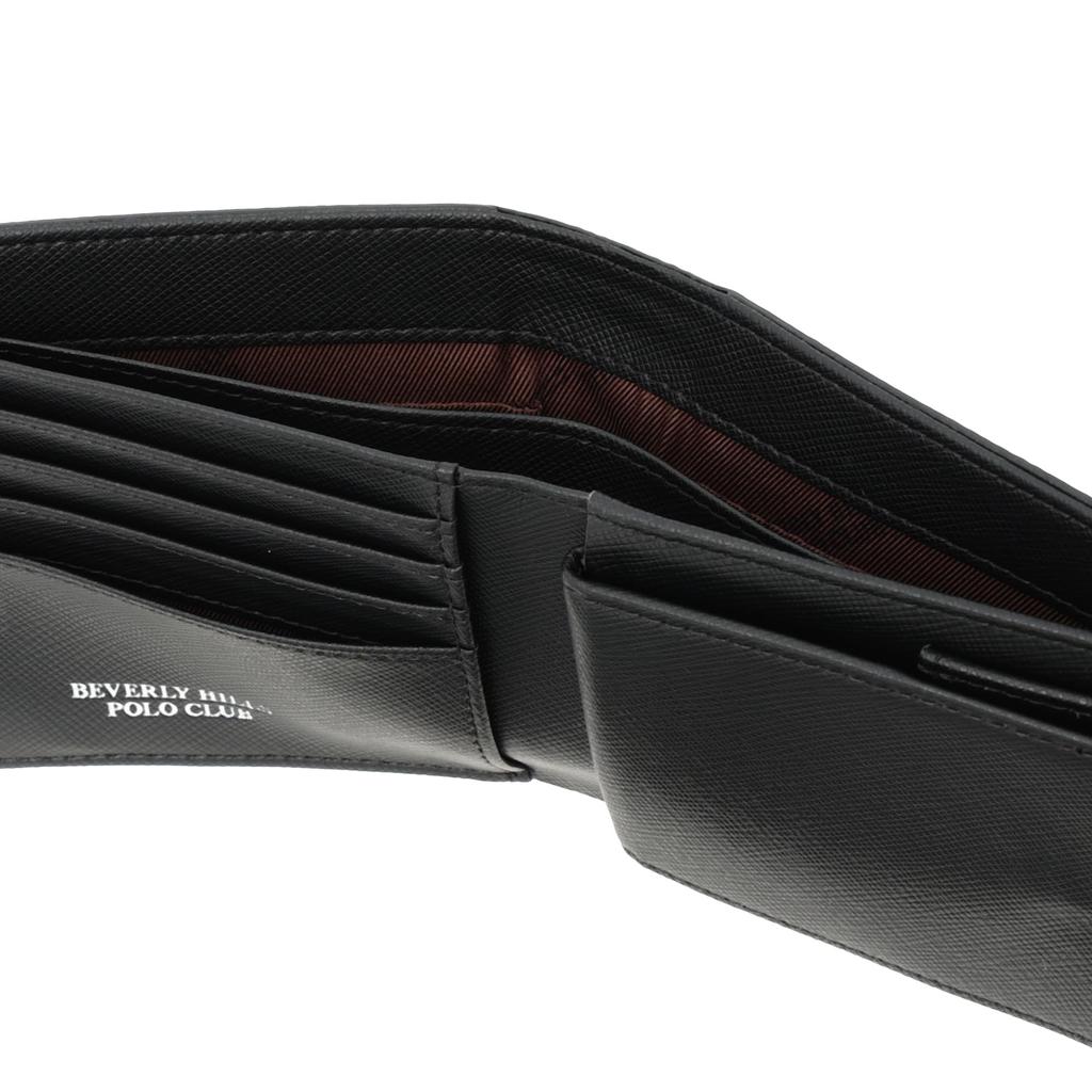Hills Polo Bifold Wallet Bifold Black [Beverly Club] (Taiga Leather)