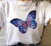 Harajuku Аниме Бабочка Женская футболка Свободная футболка большого размера Женская одежда Летний графический топ для футболки с героями мультфильмов Японская уличная одежда