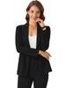 Allegra K Women's Business Blazer, Casual, Long Sleeve, Open Front, Suit Jacket, Black, Size M