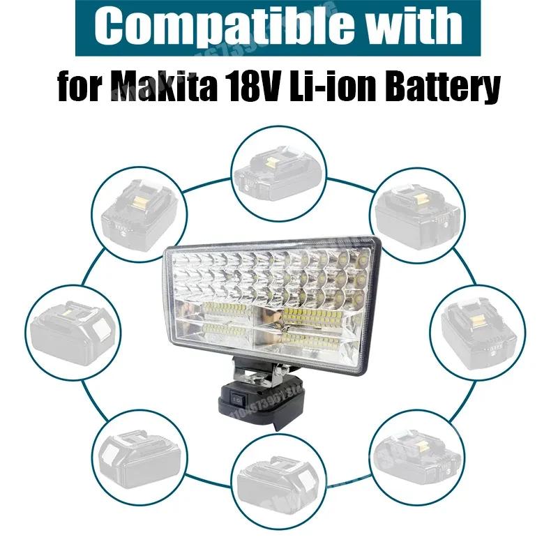 Lithium Battery Accessories USB Charger Power Bank 8 Inch LED Work Lights Camping Lamp Spotlights for Makita 18V Li-ion Battery