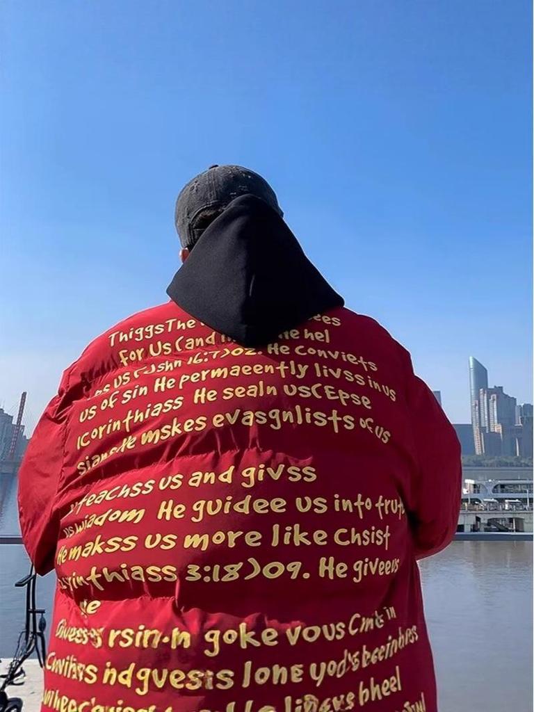 Мужская и женская красная хлопковая зимняя куртка Год Крысы - Утепленное, теплое пуховое пальто для защиты от холода