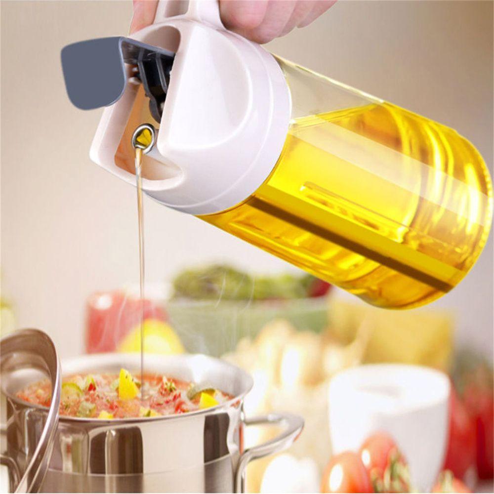 1pcs Glass Oil Bottle with Automatic Leak-proof Lid and Ergonomic Handle - BPA-free Scale Markings Large Capacity Oil Bottle