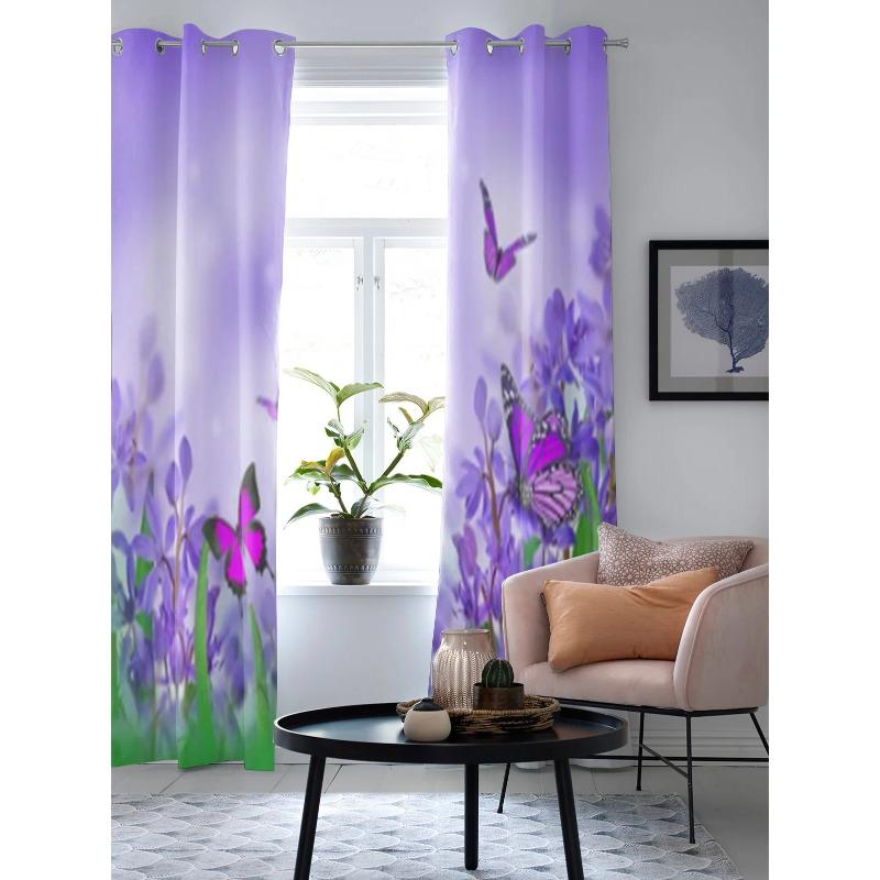 Spring Flower And Butterfly Window Curtain For Living Room Bedroom Decoration Curtains Luxury Kitchen Valance Curtains