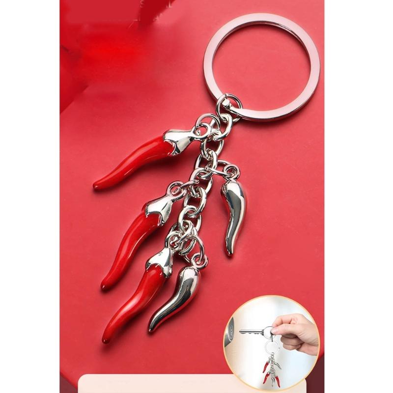 Chili Pendant Keyring Pepper Shaped Keychain Ornament Stylish Bag Embellishment