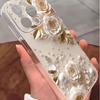 Прозрачный противоударный чехол для iPhone 14/15/16/17 Pro Max с дизайном «Шампанское и цветы»