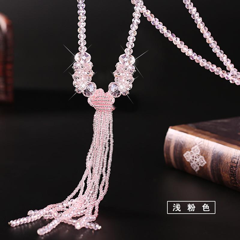 Suijue 2016 Spring And Summer, Long Fringed Sweater Chain, Austrian Crystal Beaded Necklace For Women