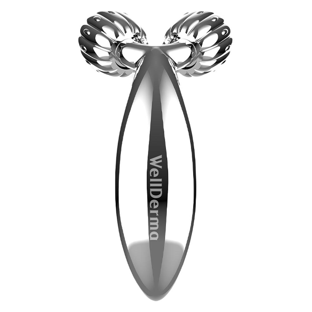 WellDerma Компактный мини-ролик для лифтинга лица, инструмент для массажа лица, серебристый, 1 шт.