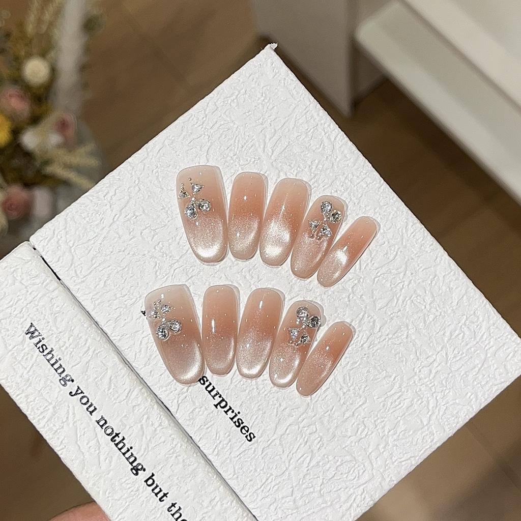 Luoxing Gentle Smudge Blush Daily White Style Glass Bead Cat Eye Butterfly Drilling Wear Armor