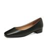 New Oversized Square Toe Single Shoes with Thick Heels and Shallow Mouthed Grandma's Shoes, Comfortable Low Heels, All Season Women's Shoes