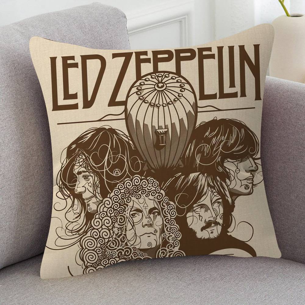 Rock Band Led Zeppelin Cute Cartoon L Game Cushion Cover Pillowcase Upholstery Sofa Throw Pillow Home Decor Pillowcas