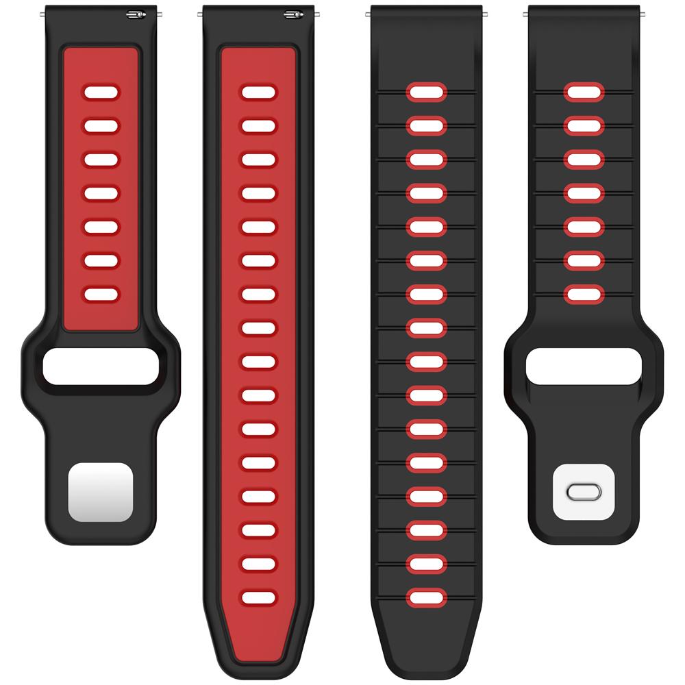 Силиконовый ремешок 20 мм 22 мм для Garmin Forerunner 245 645 255 265 с горизонтальной полосой, двухцветный, дышащий.