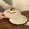 Керамическая тарелка с текстурой камня, для дома, 8 дюймов, подглазурная цветная, эстетичная, креативная, тарелки для еды, высококачественная посуда для тортов и десертов