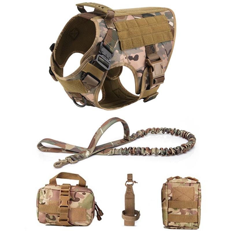 Tactical Military Vest Pet German Shepherd Golden Retriever Tactical Training Dog Harness and Leash Set For All Breeds Dogs