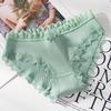 Sexy Lace Briefs Woman Cotton Panties Fashion Solid Color Knickers Underpants Underwear Lingerie 1 Piece
