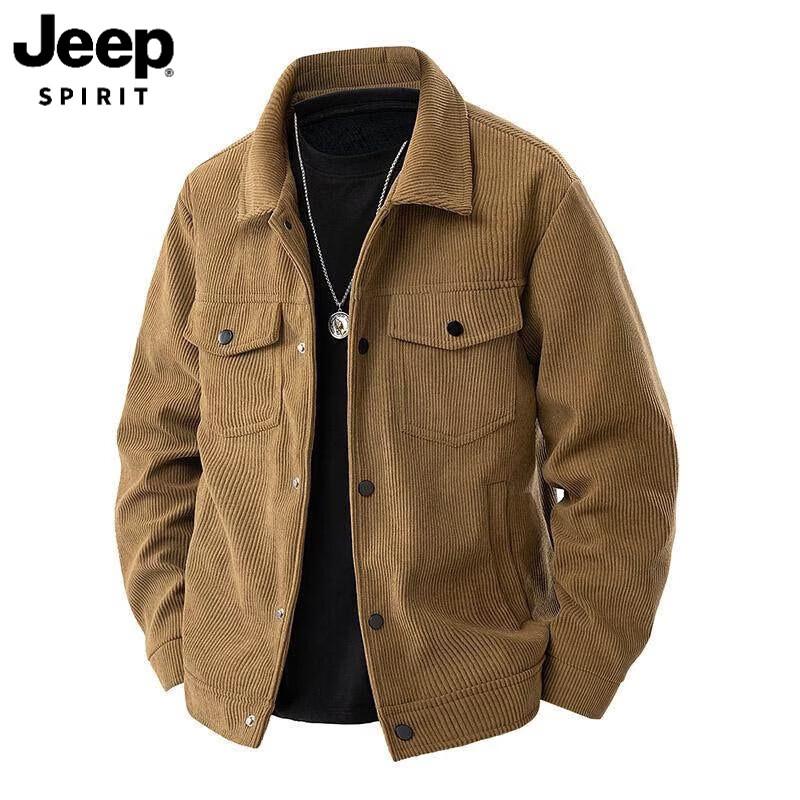 JEEP SPIRIT Men's Corduroy Casual Loose Fit Jacket