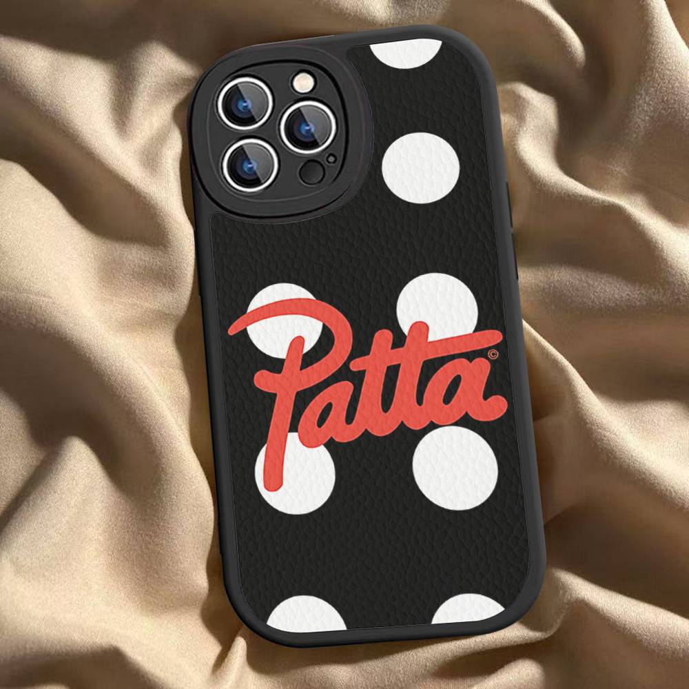 Модные P-pattas для iPhone 16 15 14 13 12 11 Pro Max Plus Ударопрочный Кожаный Мягкий Чехол для Телефона