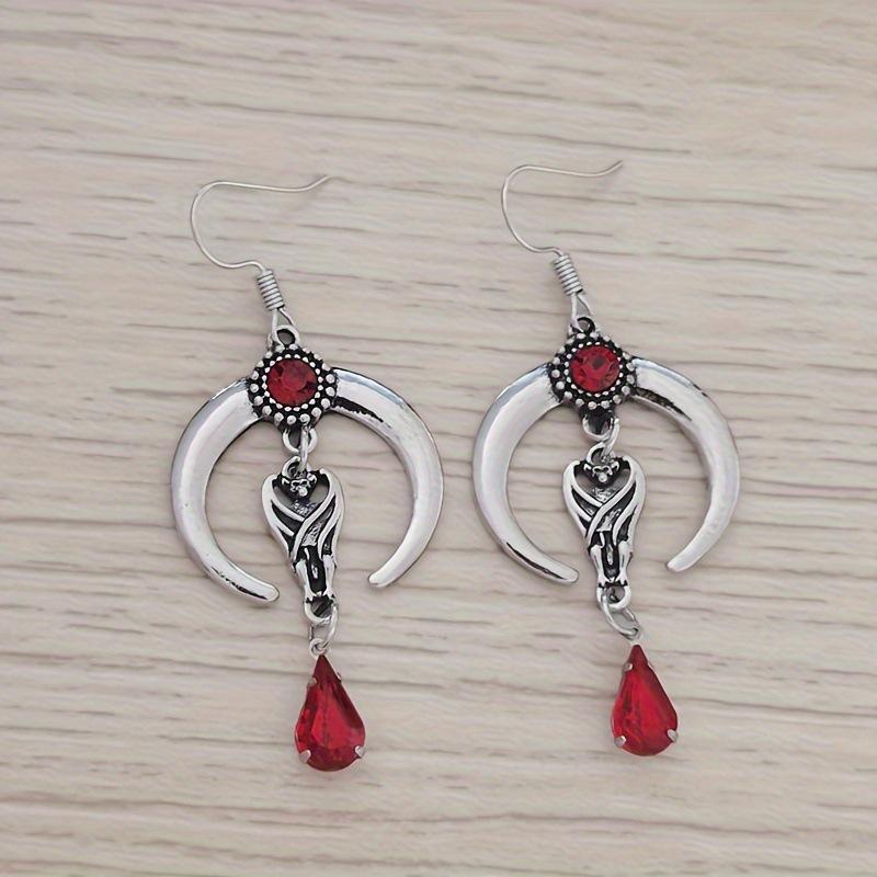 New Gothic Vampire Bat Moon Dangle Earrings - European and American Style
