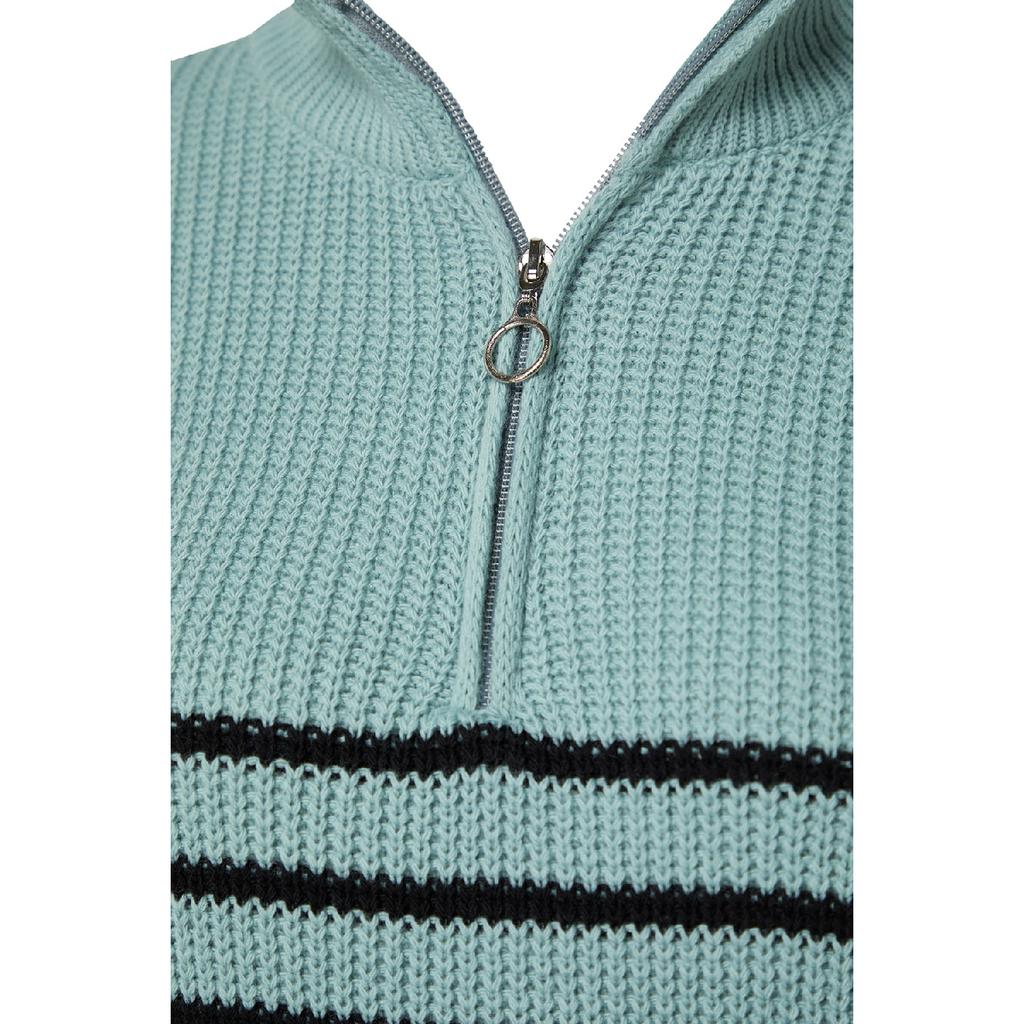 Трикотажный свитер с застежкой-молнией в каменную полоску Tctaw24ak00063