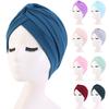 Indian Muslim Women Turban Jersey Hijab Bonnet Pleated Cap Hair Loss Hat Islamic Under Scarf Head Wrap Chemo Caps Beanies Cover