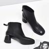 Ankle Boots Leather Winter Women Shoes Square Toe High Heels Designer Shoes 2025 Trend Classic Chunky Pumps Chelsea Botas Mujer