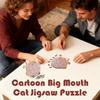Big Mouth Wooden Puzzle Home Decor Cat-Shaped Puzzle Creative Cat Jigsaw  Children Toys