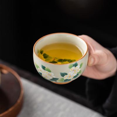 Мастерская печь Хуанжу, мастерская чашка, высококлассная, открытая глазурь, можно поднимать, ретро чайная чашка, чайная чашка, чайная пиала, подарочная коробка, легкая роскошь, бизнес-подарок