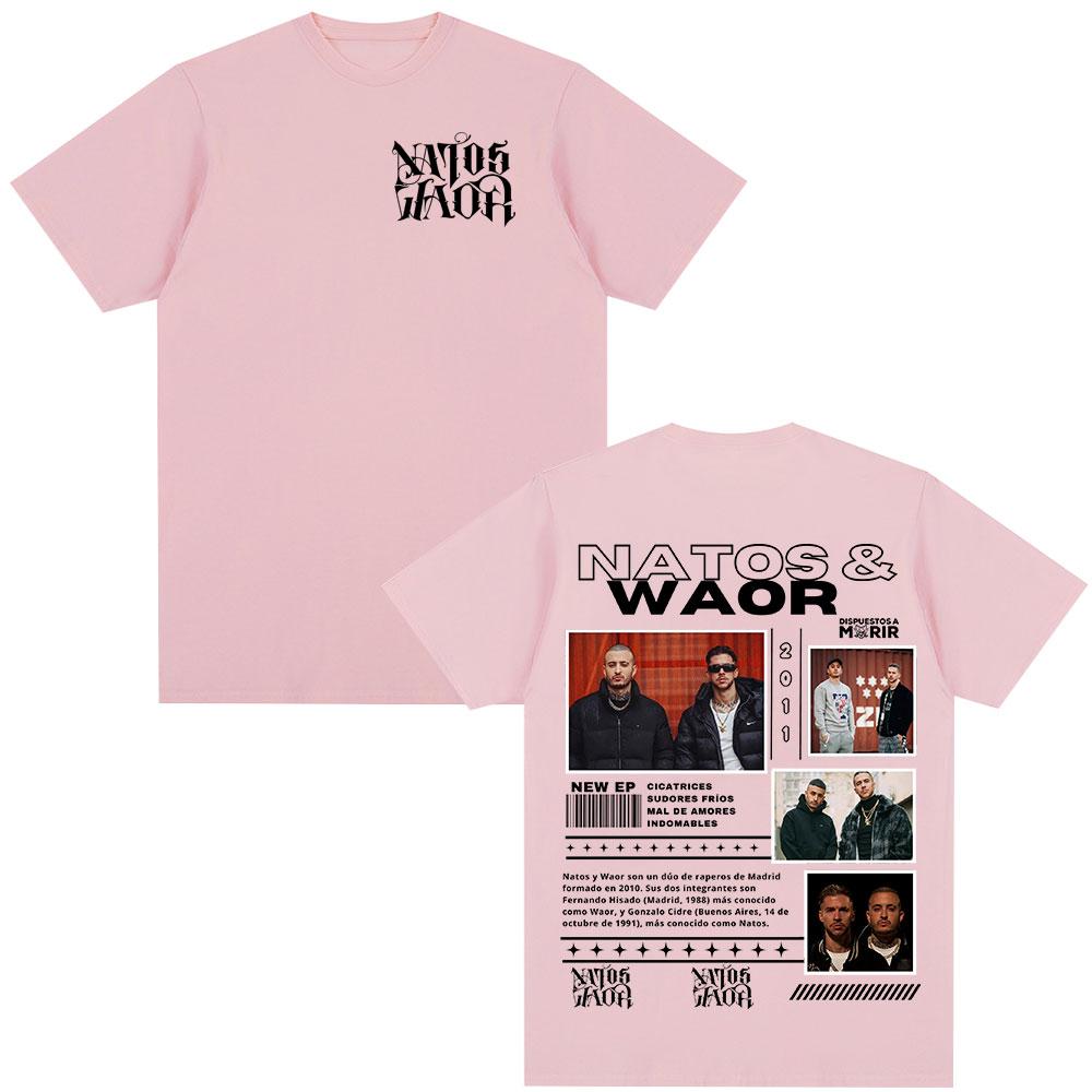 Rapper NATOS WAOR Tour 2025 Graphic T Shirt Unisex Unisex Vintage High Quality Hip Hop Tshirts Cotton Oversized Tshirt Streetwear