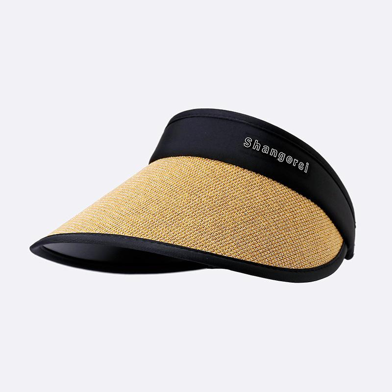 Летняя повседневная пустая верхняя шляпа от солнца Портативная широкая соломенная кепка с большими полями Защита от ультрафиолета Складные козырьки для женщин и девочек Солнцезащитная пляжная шляпа