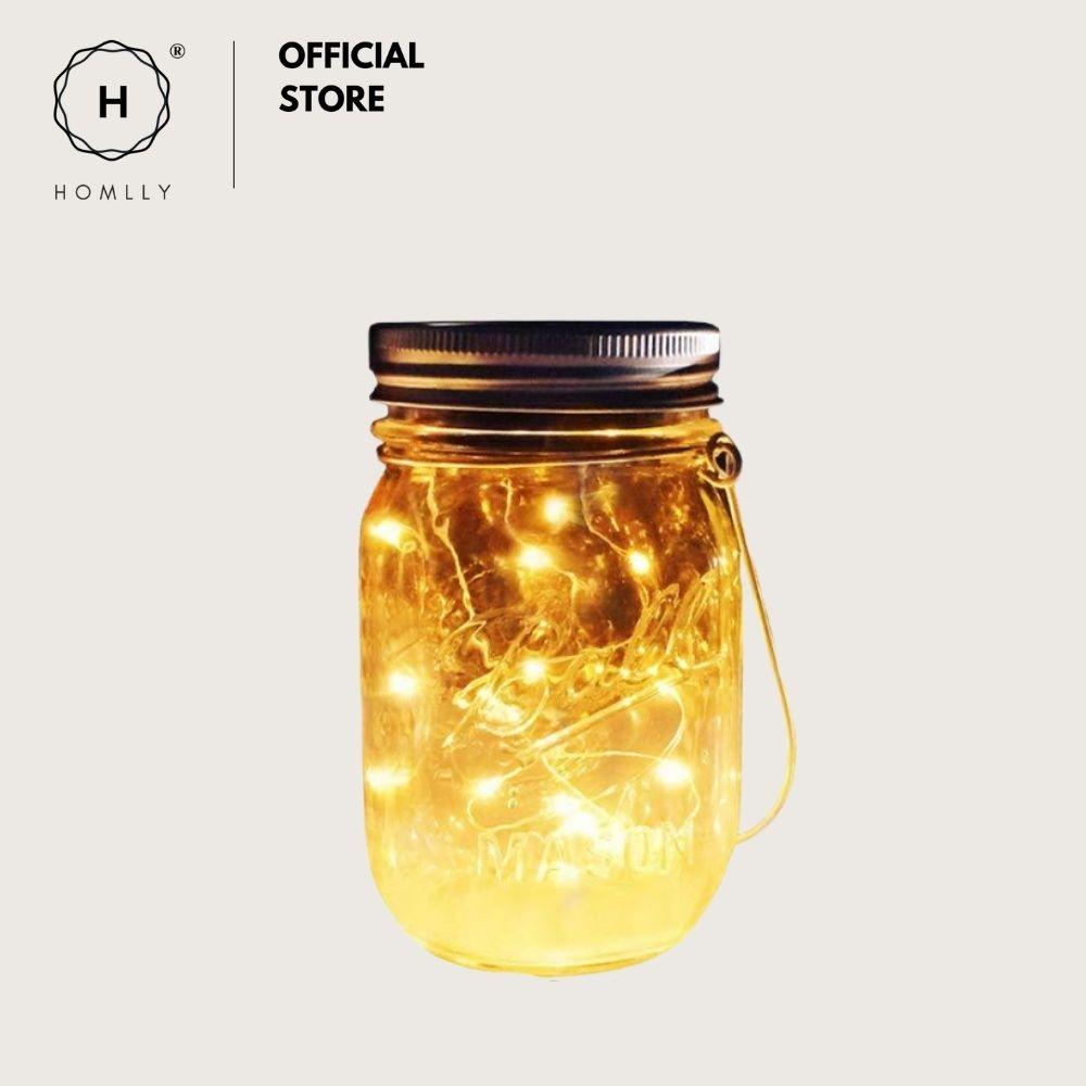 Homlly Solar Mason Jar Fairy LED Lights (X2 PCS)