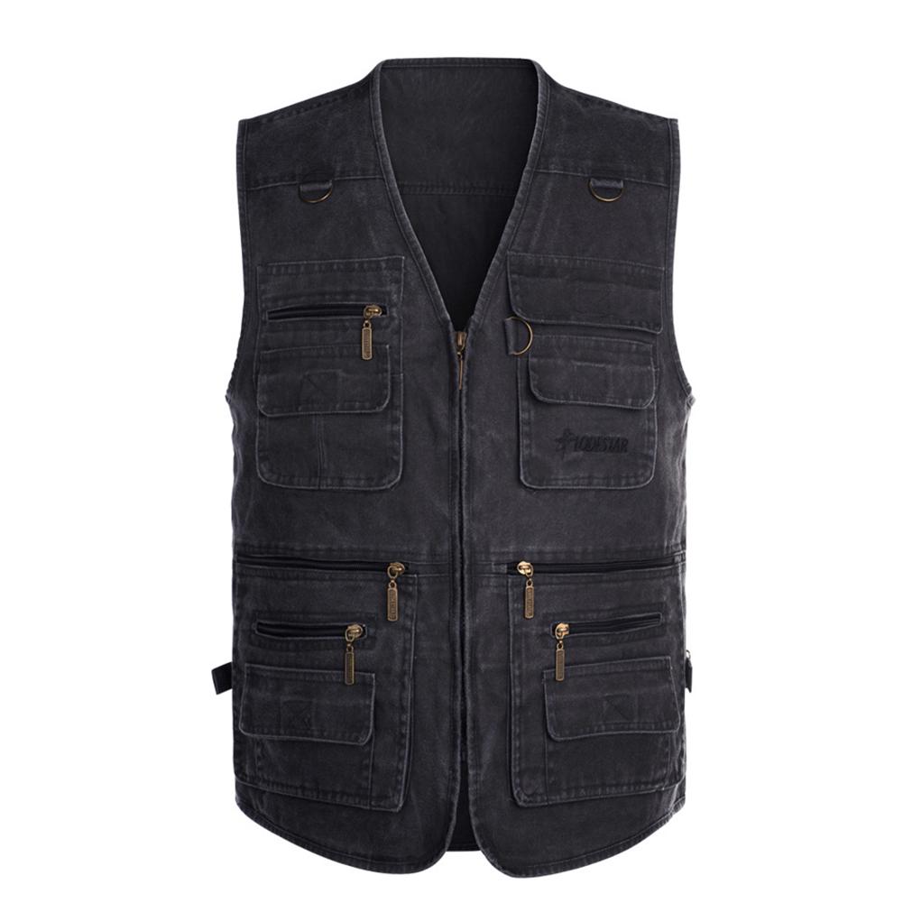 Puntos Men Multi Pocket Waistcoat Plus Size Outdoor Shooting Fishing Hiking Vest Jacket