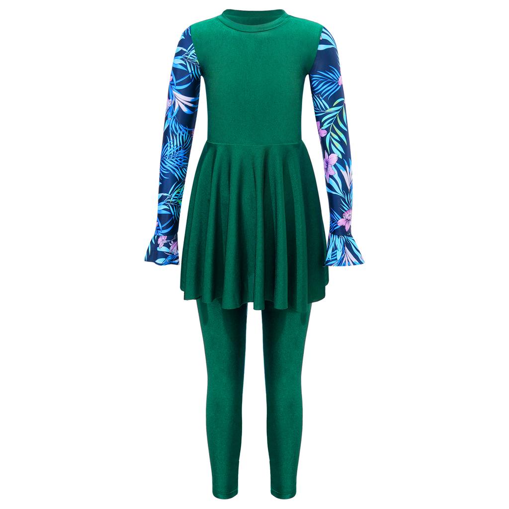 Girls Muslim Swimsuit Islamic Swimwear Hijab Burkini Kids Full Cover Swimwear Sunsuit Swimwear