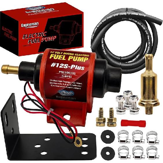 12D Micro Electric Diesel Fuel Pump Universal 5/16 Inch Inlet And Outlet 12V 1-2 A, 35 GPH, 4-7 PSI