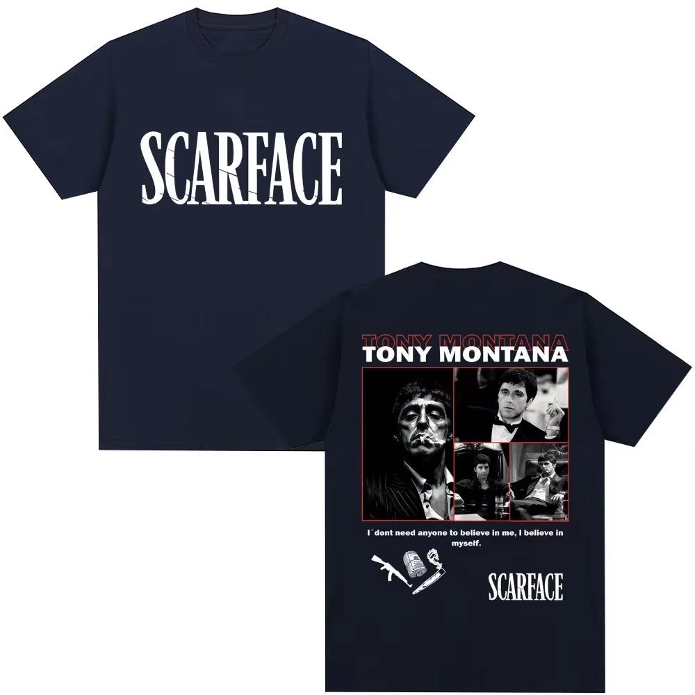 Tony Montana Scarface  Unisexs TShirt The World Is Yours Unisexs Clothing Hip Hop Vintage Short Sleeve Cotton Fashion T Shirts