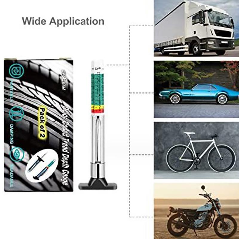 25Mm Car Tyre Tire Tread Depth Gauge Meter Auto Tire Wear Detection Measuring Tool Caliper Thickness Gauges Monitoring System