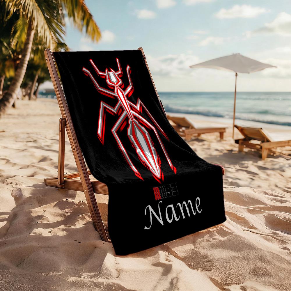 Ant Symbol Design Customize Text Beach Towel Soft Durable Quick-Dry Suitable for Swimming Gym Camping Yoga Vacation