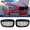 One Pair Diamond Grill Kidney Racing Grilles For BMW 1 Series F20 F21 116i 118i 2011-2014 Mesh Meteor Style Car