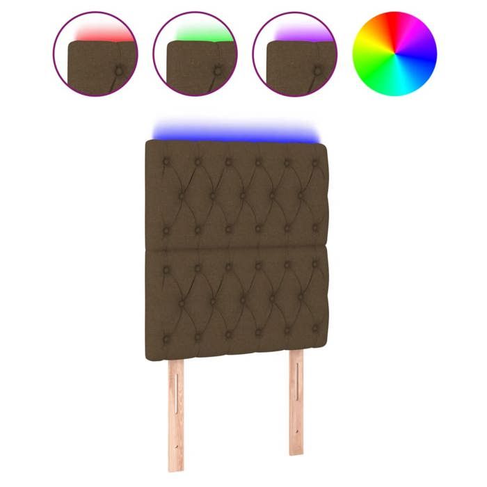 VidaXL LED Headboard Bedroom Furniture Single Bed Accessory Headboard Interior Dark Brown 3122737