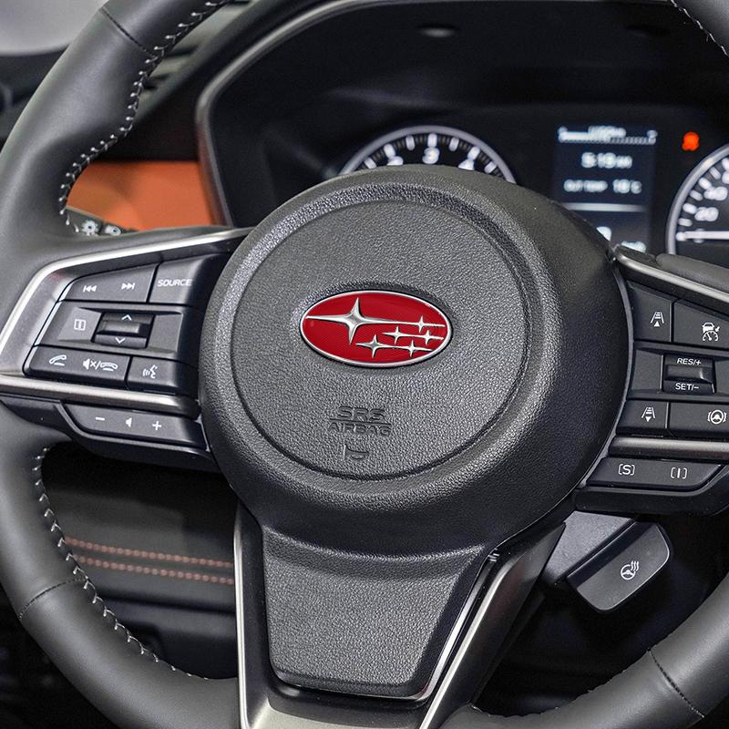 1Pcs ABS Car Steering Wheel Center Emblem Sticker Auto Parts for Subaru Forester SG5 SH Impreza XV Legacy Outback WRX STI GC8
