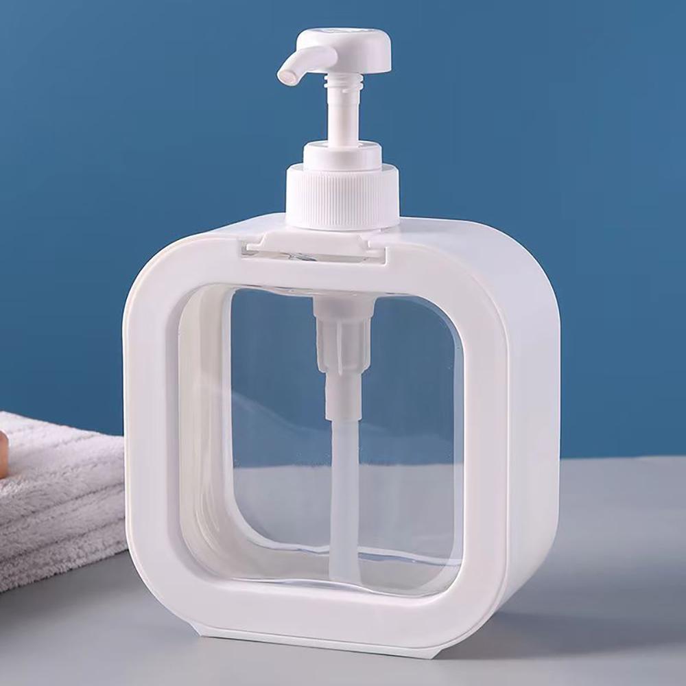 500ml Refillable Lotion Pump Bottle Empty Plastic Dispenser Leakproof Portable for Body Lotion Hand Wash Shower Gel Office Gift