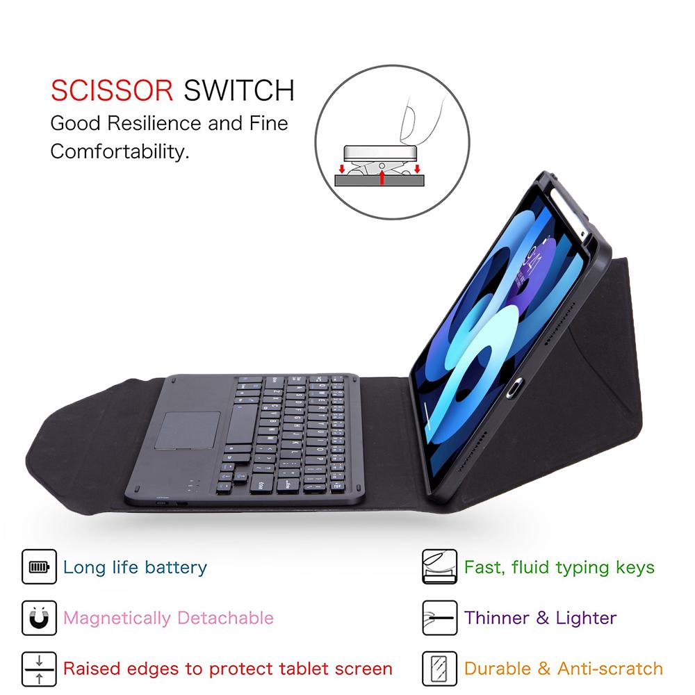 Чехол для клавиатуры с сенсорной панелью для Apple iPad Pro 11 дюймов, 2021 2020, беспроводной Bluetooth-кронштейн, съемный магнитный защитный чехол