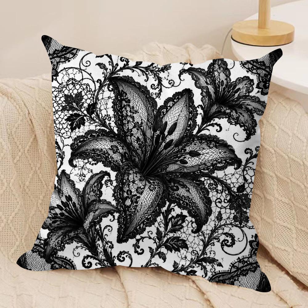 Floral Engraving Art Cushion Cover Pillow Case Short Plush Square Throw Pillow Covers Pillowcase Sofa Home Decor Gift