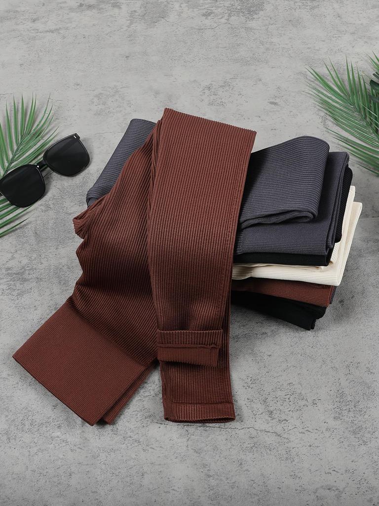 Бесшовный костюм для йоги с высокой талией: Активная одежда для женщин, подтягивающая бедра и формирующая живот