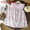 Childrens Summer Flower Print Aline Dress With Breathable Polyester For Toddler Girls