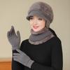 3 шт./комплект для женщин среднего возраста, зимняя шапка, шарф, перчатки, комплект, толстая трикотажная защита ушей