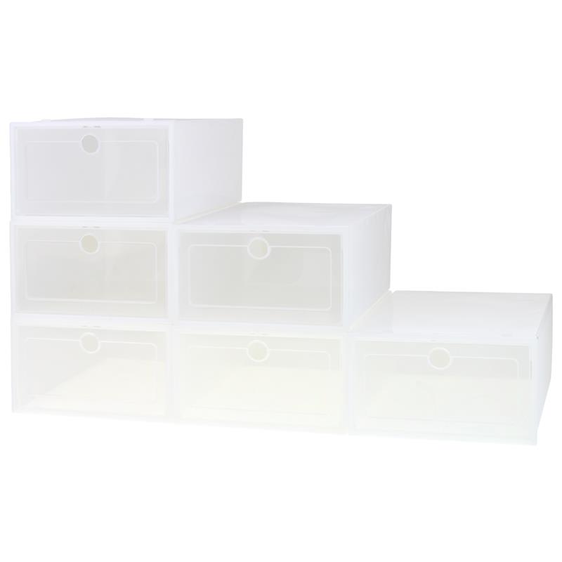Plastic Drawer Shoe Cabinet Organizer Container Box 6 Pieces