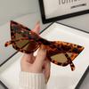 UV400 Leopard Print Eyewear Big Frame Wide Legs Sun Glasses Fashion Cat Eye Sunglasses  Travel