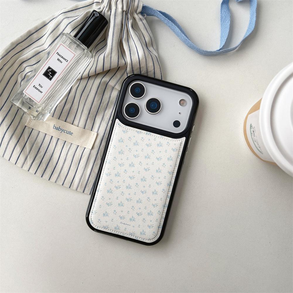 Корейский INS милый чехол для телефона с маленькими цветами для iPhone 15 16 17 Pro 13 14 Pro Max 17 чехол модный кожаный Funda защитные чехлы