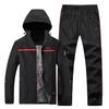 Утепленный спортивный костюм, мужской спортивный костюм с флисовой подкладкой и карманом на молнии, комплект спортивной одежды, термозимний уличный